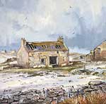 “The Old Barn, Port of Ness Snowscene”, by Ivor MacKay